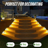 JSOT Solar Step Stair Lights Outdoor Waterproof for Yard Lighting Decor, 16 Pack Solar Powered Deck Fence Lights | Lumora