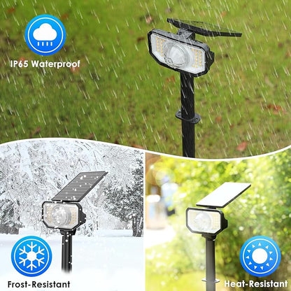 Energetic RGB Solar Spotlights Outdoor, Waterproof Pathway Lights, 26 LEDs Landscape Spotlights, Colorful LED Solar Lights for Outside, 9 Lighting Modes Garden Lighting, 6 Pack