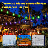 144FT Solar Outdoor String Lights, 45 Shatterproof E26 Edison LED Bulbs, IP65 Waterproof Dimmable RGB Color | Lumora