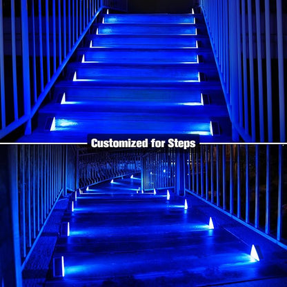 VOLISUN Solar Stair Lights 16 Pack, Solar Step Lights Outdoor, Halloween Light, LED Outdoor Step Light,Outdoor Light Decor for Stair, Deck, Front Step and Front Porch