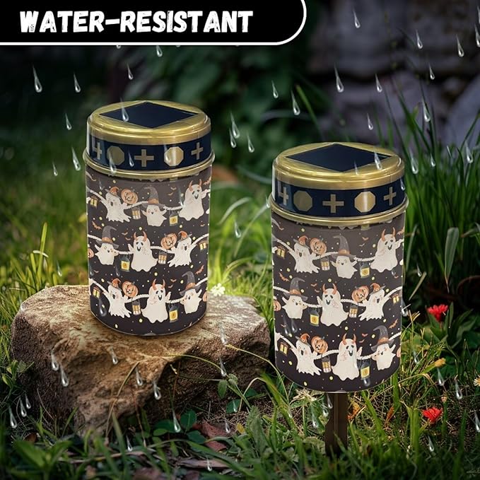 Ghosts Cemetery Solar Lights Waterproof Solar Powered LED Garden Lights Auto Switch Outdoor Garden Lights for Halloween Indoor Outdoor Decoration