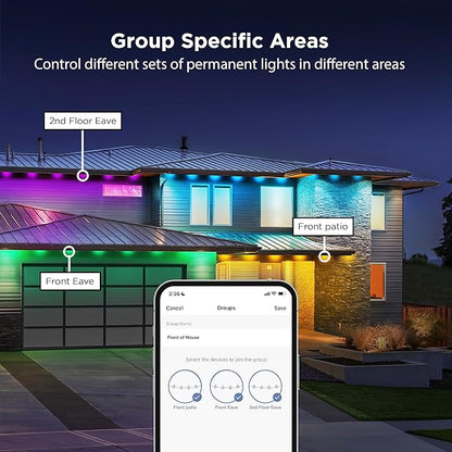 Feit Electric 25FT Extension Only, Outdoor Permanent Lights, RGB + Tunable White, Compatible with SL50-30/RGBTW/AG & SL100-60/RGBTW/AG, SL50-30RGBTWAG/25EXT