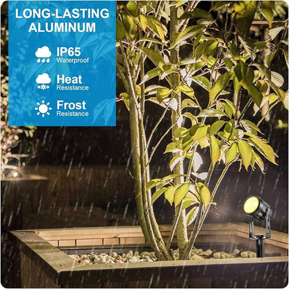 ALOVECO Landscape Lighting 1800LM 12V Low Voltage Landscape Lights Kit with Transformer and 69FT Cable IP65 Waterproof LED Uplighting Outdoor Spotlights for Yard House Tree Garden 6 Pack Warm White