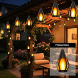 21Ft Solar String Lights Outdoor Waterproof Solar Powered Patio Lights with 10 Flickering Flame Light Bulbs Hanging | Lumora
