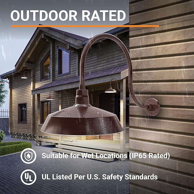 17in. Architectural Bronze Outdoor Gooseneck Barn Light Fixture With 24in. Long Extension Arm - Wall Sconce | Lumora