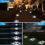 Solar Deck Lights Driveway Dock Lights- 8 Packs Waterproof 1200mAh Solar Powered Outdoor LED Aluminum Dock Lighting | Lumora