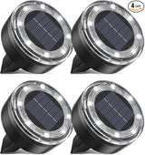 Mini Outdoor Solar Lights，4 Pqck Solar Garden Lights for Outside IP65 Waterproof, 8 LED Disc Landscape Lighting for | Lumora