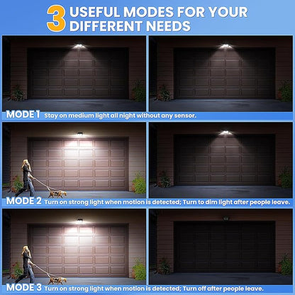 [16 Packs] Solar Motion Sensor Outdoor Lights, Super Bright Solar Lights Outdoor Waterproof, 3 Lighting Modes Security Wall Light for Outside Walking Dog Fence Backyard Deck Garden Door Step Garage