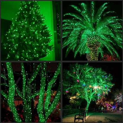 YULETIME Green One-Piece Wide Angle Christmas Lights 140 Count 48 Feet, 2 Sets 70 LED 24 ft High Waterproof 5mm UL Certified String Light (Green)