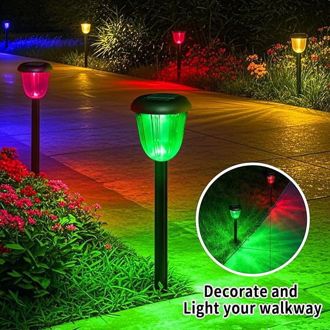 Solar Pathway Light for Outdoor, Solar Powered Pathway Landscape Lighting for Garden, 4 Pack Waterproof Solaire | Lumora