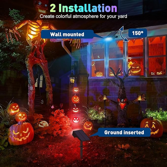 Solar Color Changing RGB Spot Lights Outdoor, 10 Pack/7 Lighting Modes Multicolor Outdoor Lights for Yard | Lumora