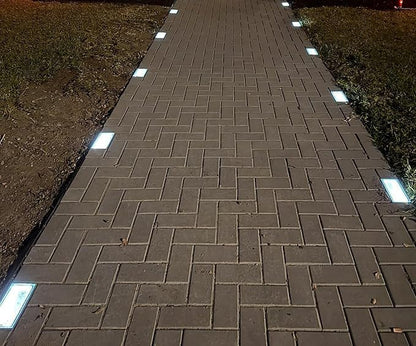 Drart Solar Paver Lights 4x8 Inch, IP67 Waterproof Recessed Brick Pathway Lighting Outdoor for Driveway, Walkways, Patio, Garden, Pavers, Yard (2700K/4500K/6000K, 2 Pack)