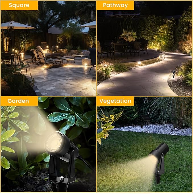 Svater 25 FT Outdoor String Lights 2W + 4 Pack Landscape Lighting | Lumora