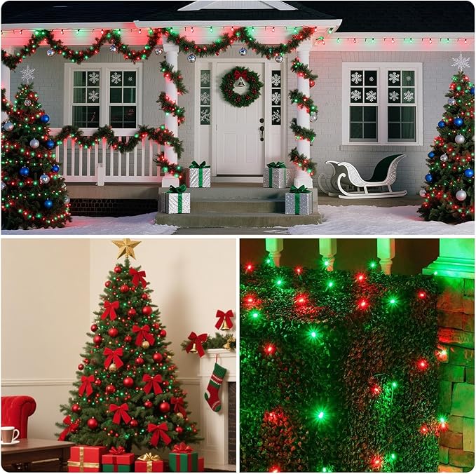 XTF2015 Christmas String Lights, 105ft 300 LED Christmas Lights 8 Modes Memory Function & Timer- UL Certified | Lumora