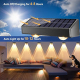 ODEETRONIC Solar Fence Lights Outdoor - 12 Pack RGB + Warm & Cool White Solar Deck Lights, 9 Fixed Color Changing | Lumora