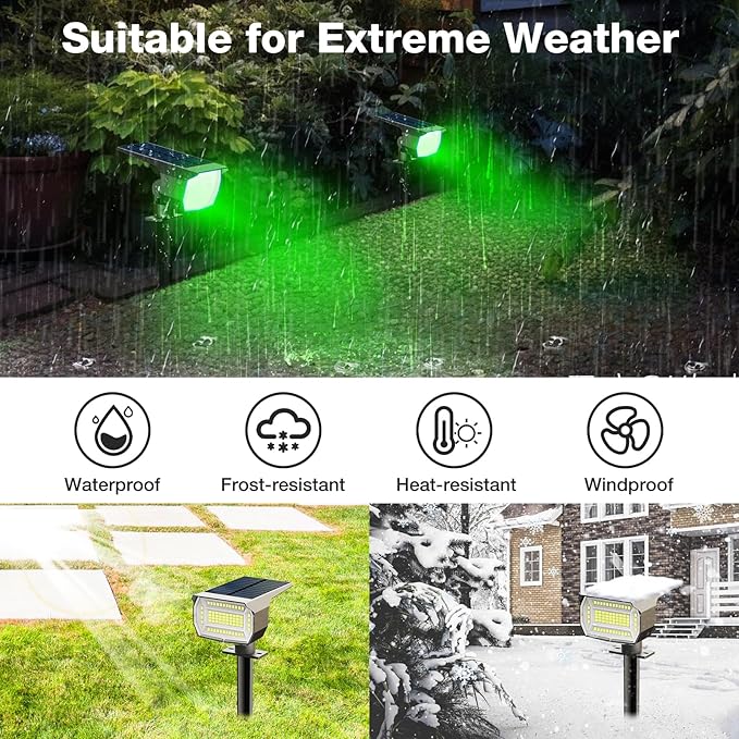nipify 4 Pack Solar Spot Lights Outdoor, Solar Powered Waterproof Spotlight, Landscape Lighting for Outside Yard | Lumora