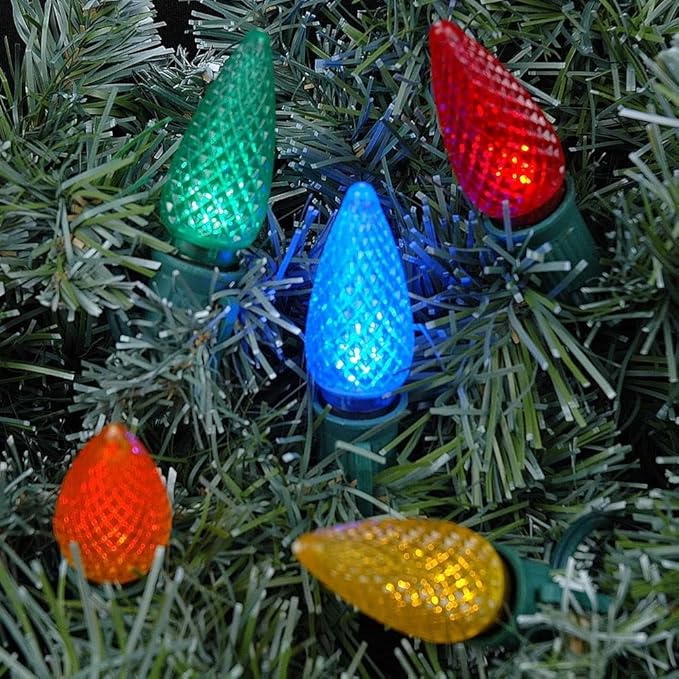 Novelty Lights 250CT C9 LED Faceted Ultra Bright Dimmable Outdoor Christmas Light Replacement Bulbs - Decorative | Lumora