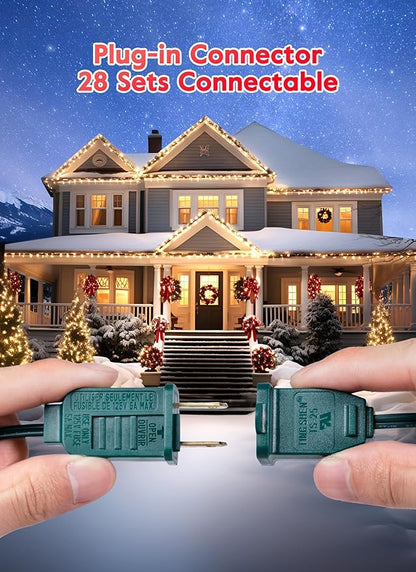 Vintage C9 LED Christmas Lights, 25Ft C9 String Lights with 25 LED C9 Plastic Bulbs, Waterproof Connectable Outdoor Lights for Christmas Tree Roofline Garden Patio Backyard Cafe Decor, Warm White