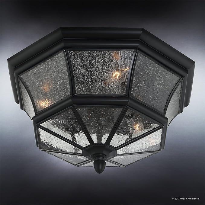 Urban Ambiance Luxury Colonial Outdoor Ceiling Light, Medium Size: 8" H x 15.25" W, with Tudor Style Elements | Lumora