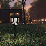 EMMA + OLIVER Carney Set of 8 Black Flared Solar LED Lights, Decorative Solar Powered Landscape Lighting for | Lumora