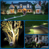 Solar Spot Lights Outdoor, Solar Lights Outdoor Waterproof IP65, 4 Brightness Modes Dusk to Dawn Landscape | Lumora