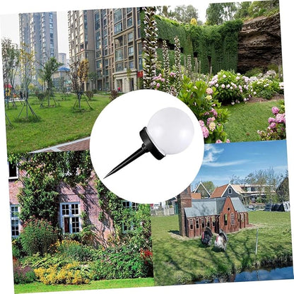 4pcs Solar Ball Lights White Round Garden Lamps for Outdoor Walkway and Lawn Easy Installation Solar-Powered Led Spheres for Lighting