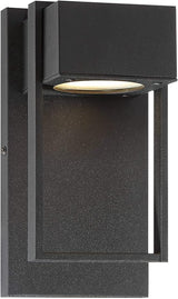 Possini Euro Design Pavel Modern Sconce Outdoor Wall Light Fixture LED Textured Black Metal 9 1/2" Crystal | Lumora