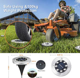 Aogist 12 Pack Solar Disk Lights - 8 LED In-Ground Outdoor Landscape Lights for Pathway, Yard, Walkway, Patio, Lawn | Lumora