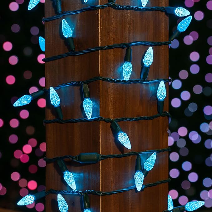 ‎‎‎Novelty Lights 24FT 70 LED C6 LED Christmas String Lights, Outdoor Christmas Tree Commercial Grade LED String | Lumora