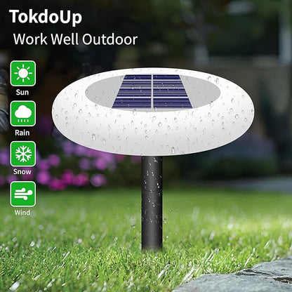Colorful Pathway Solar Light Set of 4, Decorative Weatherproof Auto On/Off Outdoor Lights - Decorate Your Garden, Landscape, Patio, Pool, Yard with Ultra-Bright LED Light (Rainbow & Remote Control, 4)