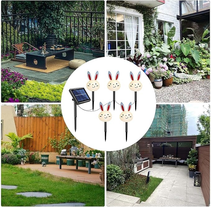 Spring Solar Lights Outdoor | Waterproof Rabbit Carrot Garden Lighting - Solar Landscape Light,for Garden Yard Patio Porch Lawn Walkway Courtyard Landscaping