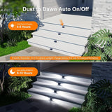12 Pack Cool White Solar Powered Stair Lights for Outside Waterproof Deck Step Safety LED Ourdoor Decorative Lamp | Lumora