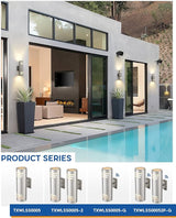 TENGXIN Outdoor Wall Lights,Exterior Wall Light Fixture with Stainless Steel Cylinder,Waterproof. | Lumora