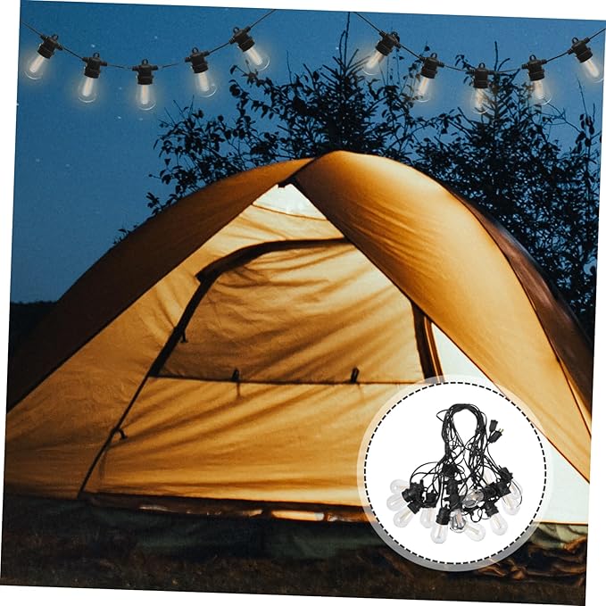 NOLITOY 15m Outdoor Led String Lights Decorative Lamp for Parties Camping and Garden Warm Bulbs Us for Festive Occasions