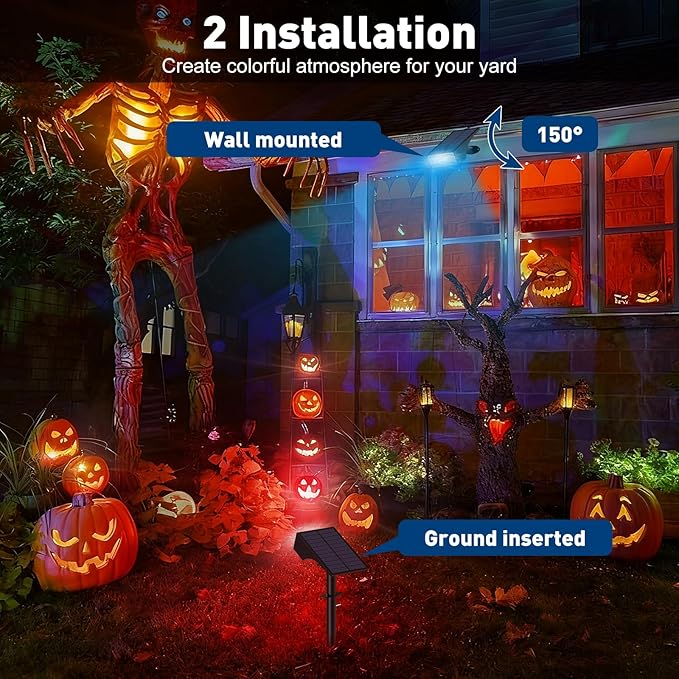 Solar Color Changing RGB Spot Lights Outdoor, 10 Pack/7 Lighting Modes Multicolor Outdoor Lights for Yard | Lumora