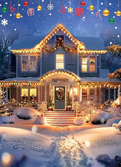 Minetom Multicolor C7 LED Christmas String Lights, 50FT 50 Lights C7 Vintage Christmas Lights, Commercial Connectable Christmas Tree Lights for Xmas Holiday Roofline Garden Wedding Decor, Warm White