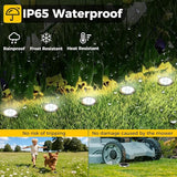 10 Pack Solar Ground Lights Outdoor, 8 LED Mini Flat Solar Disk Lights, IP65 Waterproof Anti-Rust Disc Light | Lumora