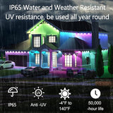 100ft RGB Permanent Outdoor Lights,with 60 LED IP65 Waterproof Smart Christmas Lights for Outdoor Decor with 63 | Lumora