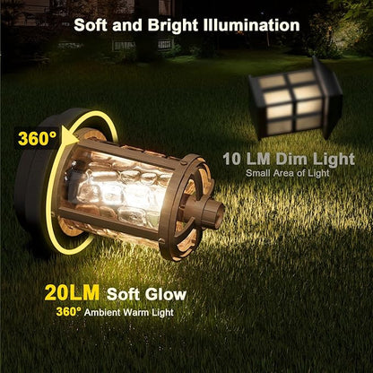 XMCOSY+ Solar Pathway Lights - 6 Pack Solar Garden Lights, Outdoor Light Waterproof, Powered Landscape Lighting for Lawn Walkway Driveway