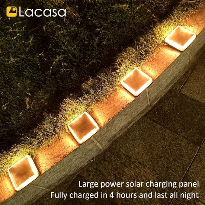 Solar Deck Lights, Driveway Walkway Dock Light Solar Powered Outdoor Stair Step Pathway LED Lamp for Backyard Patio | Lumora