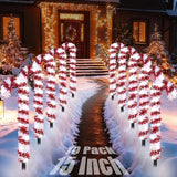 10 Pack Christmas Candy Cane Lights, 15 inch Tinsel Christmas Candy Cane Pathway Lights with 8 Modes & Timer for | Lumora