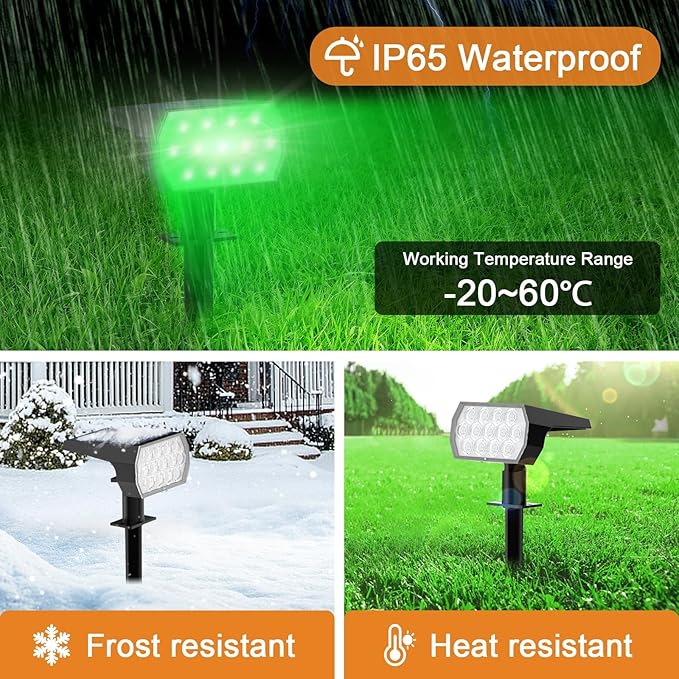 WELALO Solar Color Changing Spot Lights Outdoor, Waterproof Solar Halloween Lights, 7 Modes Multicolor RGB | Lumora