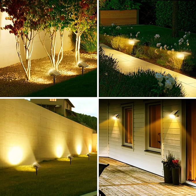 Solar Spot Lights Outdoor 8 Pack, IP65 Waterproof Solar Landscape Spotlights with 65 LEDs, 3 Lighting Modes Solar | Lumora