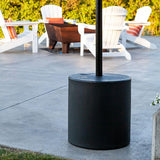 Outdoor String Light Pole Stand with 25 ft G40 Bistro String Lights - 9.5 Feet, Black, Heavy-Duty with Freestanding | Lumora