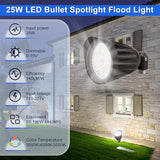 25W LED Bullet Spot Light, Color Selectable 3000K/4000K/5000K - 3500LM LED Landscape - Outdoor Security Flood Light | Lumora