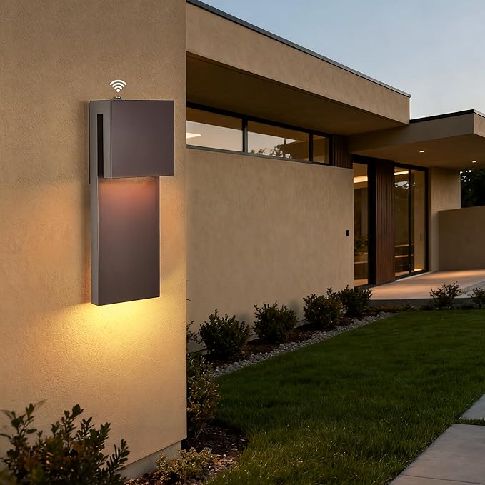 15IN Outdoor Wall Sconce Fixture,Dusk to Dawn Patio Lights,Waterproof Exterior Lamp,Modern Wall Mounted with 17W | Lumora