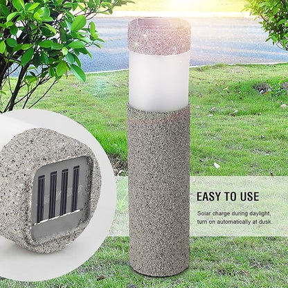 Solar Pathway Lights, Solar Outdoor Lights, Ideal Solar Power LED Light for Garden Path Courtyard Stone Lamp