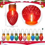 16Ft Jumbo LED Multicolor Christmas String Lights Outdoor with 10 LED Strawberry Bulb, Connectable Hanging String | Lumora