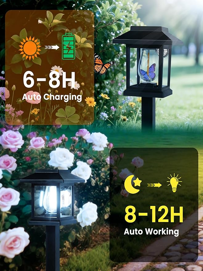 16-Pack Solar Lights Outdoor (Extra-Bright & Smart Auto On/Off), Solar Powered Garden Lights, Waterproof Solar | Lumora
