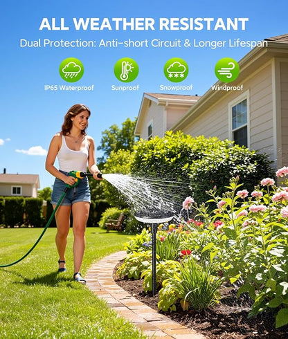LETMY Solar Pathway Lights Outdoor, 4 Pack Durable Metal Solar Path Lights, Auto On/Off Garden Lights Solar Powered, IP65 Waterproof Solar Lights Outdoor for Landscape, Path, Garden, Patio, Driveway